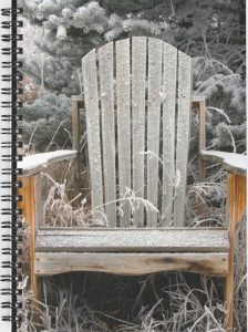 Frosty Adirondack Chair with Spruce Tree