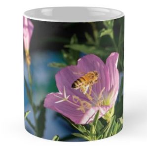 Honeybee on Evening Primrose Mug