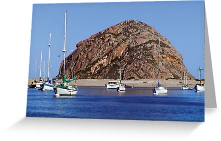 Greeting card with photo of Morro Rock, Morro Bay, California