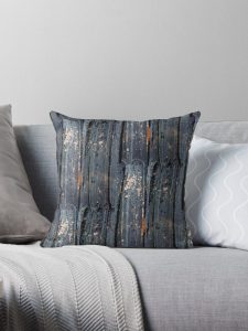 Patina Texture in Blue and Gray - Couch Cushion