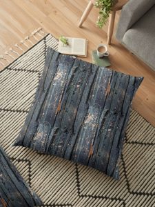 Patina Texture in Blue and Gray - Throw Cushion
