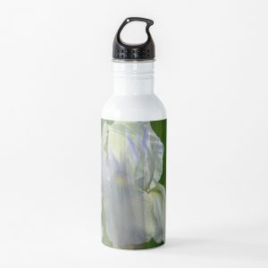 Water bottle: Pale Blue Iris with Pattern of Iris Leaves
