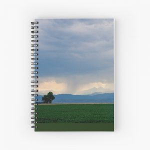 Rain over the Colorado Front Range Mountains - spiral notebook