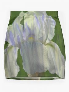Skirt: Pale Blue Iris with Pattern of Iris Leaves
